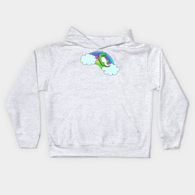 Rainbow Alligator Kids Hoodie by saradaboru